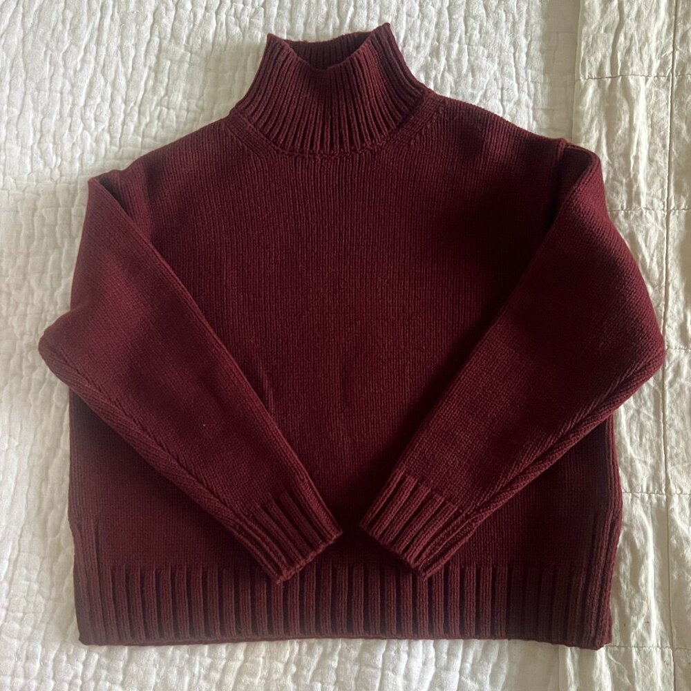 Zara Womens Maroon Boxy Sweater - XS